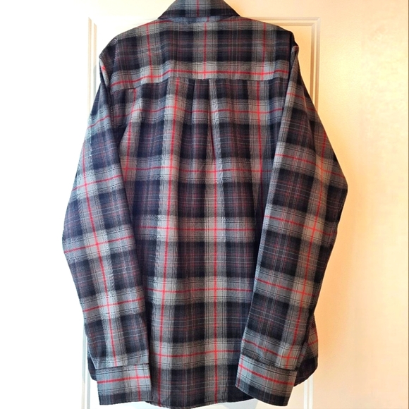 New DIXXON Barrett-Jackson Men's Black, Red and Gray Plaid Button Down Sz XLT - Picture 6 of 9